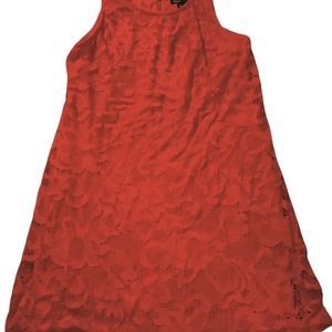 Ronni Nicole Floral Lace Shift Coral Dress | lined | lace | worn once